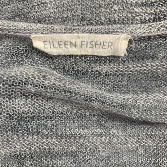 Eileen Fisher Gray Short Sleeve‎ Linen Sweater Top - Picture 8 of 8